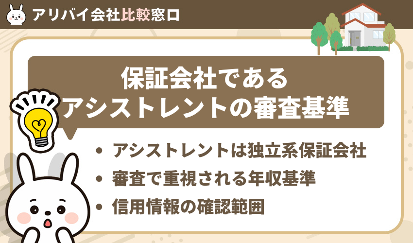 ピタットハウスの物件の保証会社であるアシストレントの審査基準