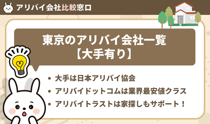 東京のアリバイ会社一覧【大手有り】