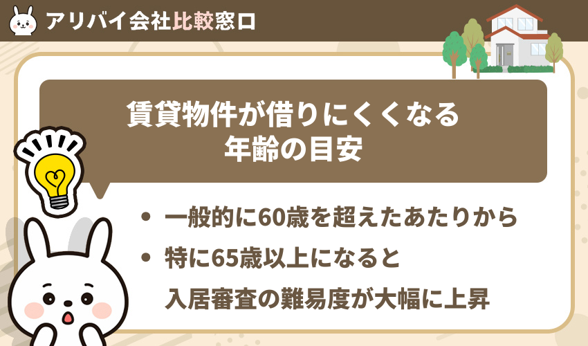 賃貸物件が借りにくくなる年齢の目安