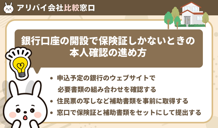 銀行口座の開設で保険証しかないときの本人確認の進め方