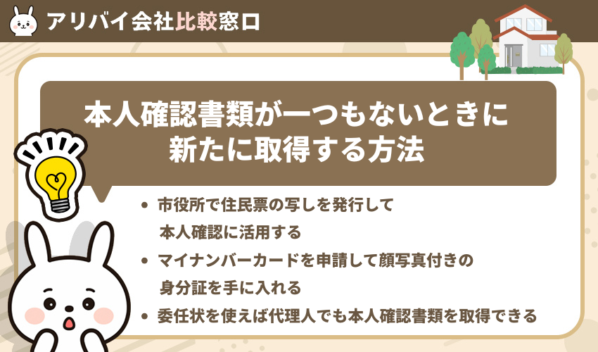 本人確認書類が一つもないときに新たに取得する方法