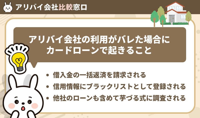 アリバイ会社の利用がバレた場合にカードローンで起きること