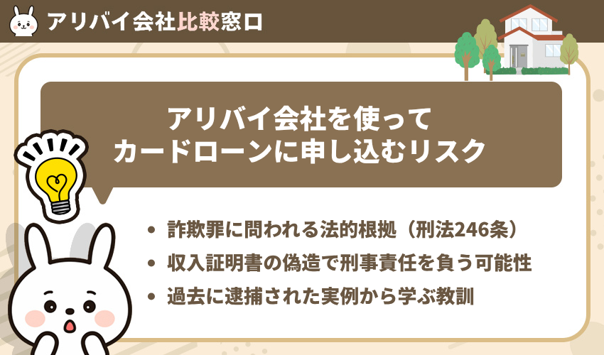アリバイ会社を使ってカードローンに申し込むリスク
