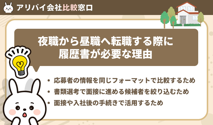 夜職から昼職へ転職する際に履歴書が必要な理由