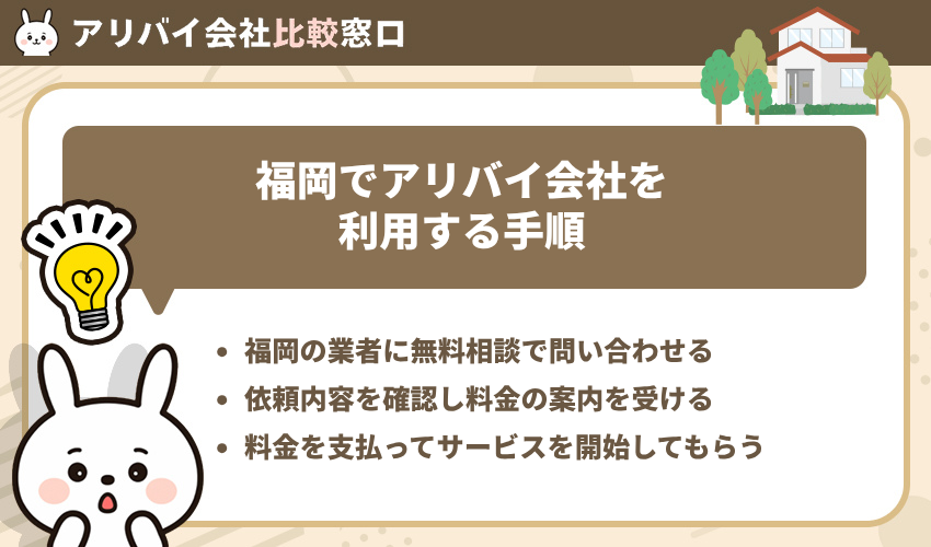 福岡でアリバイ会社を利用する手順