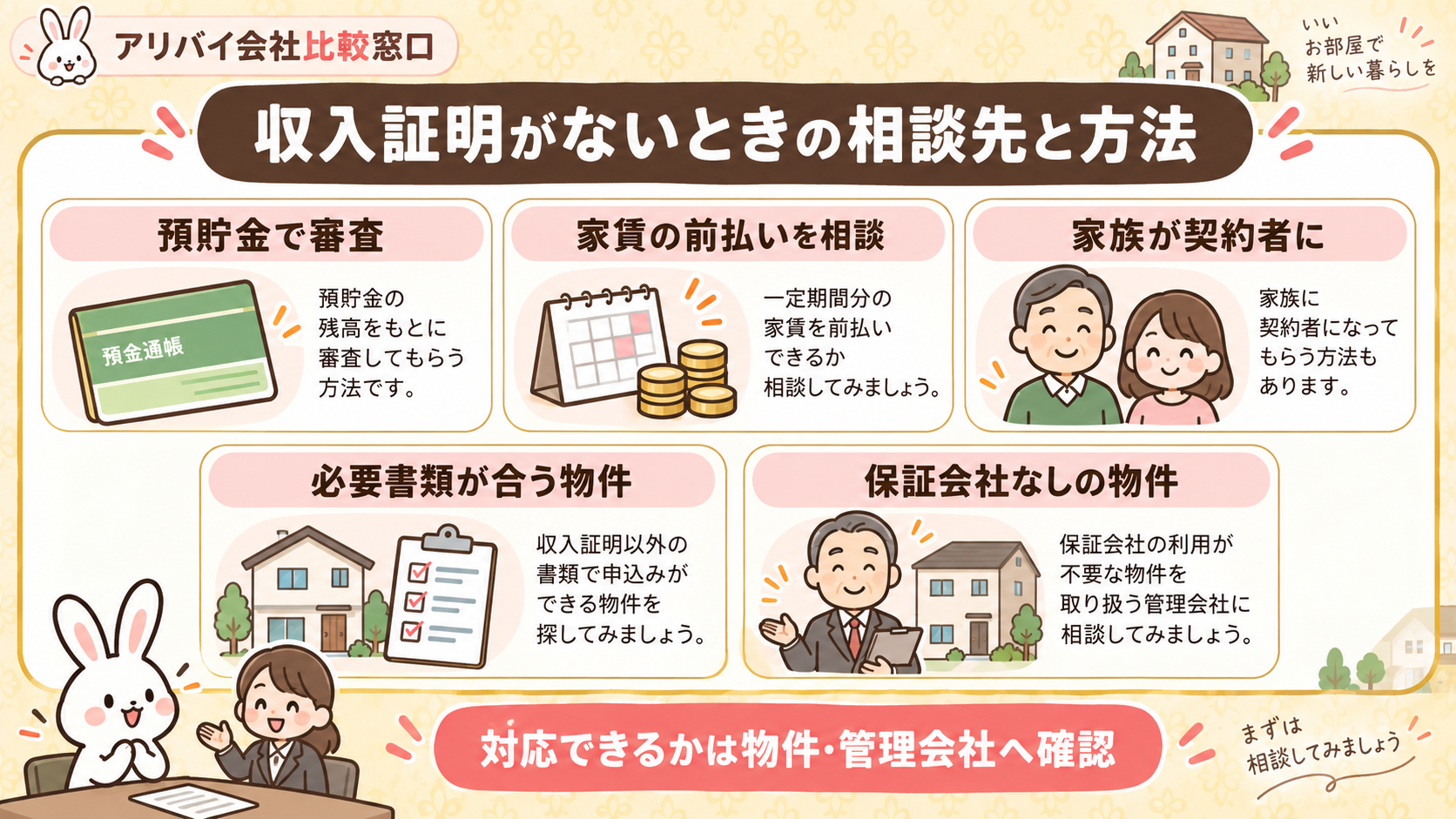 収入証明がない場合に入居審査を進める方法