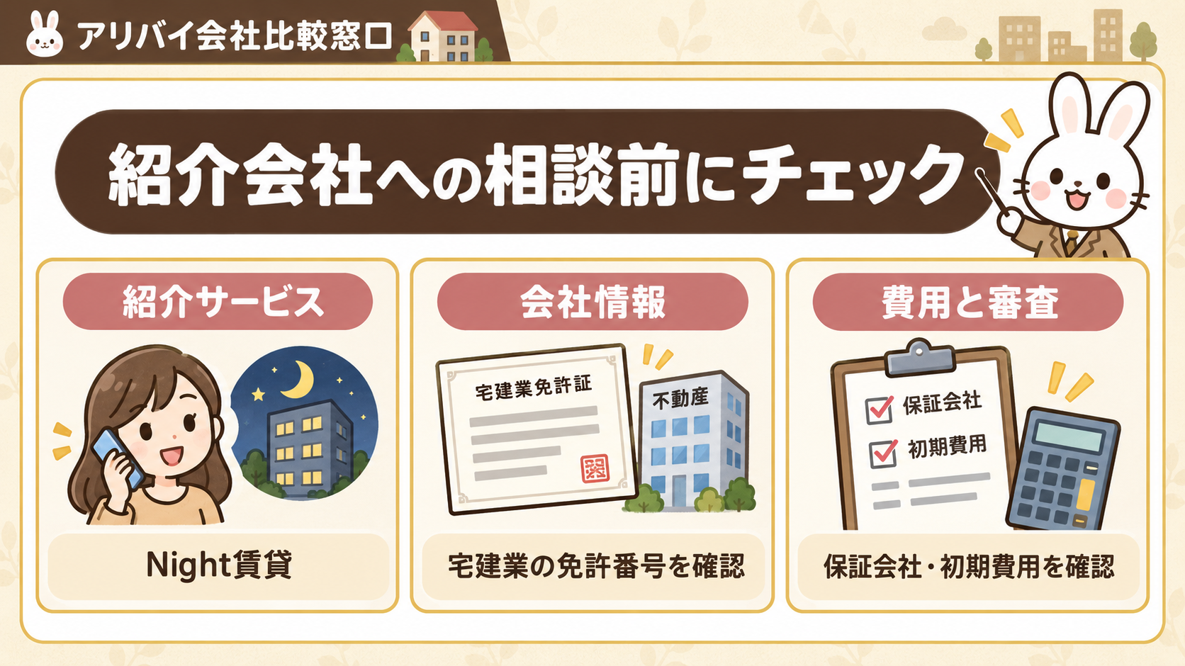 夜職の部屋探しにおすすめの不動産会社